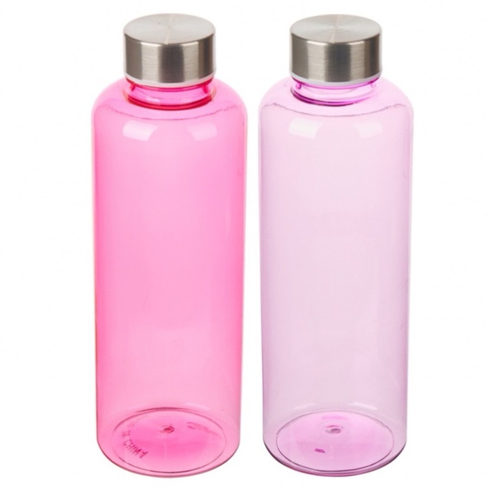 4/$20 2–Trueliving Twist Off Water Bottle w/Stainless Steel Lid translucent 26oz